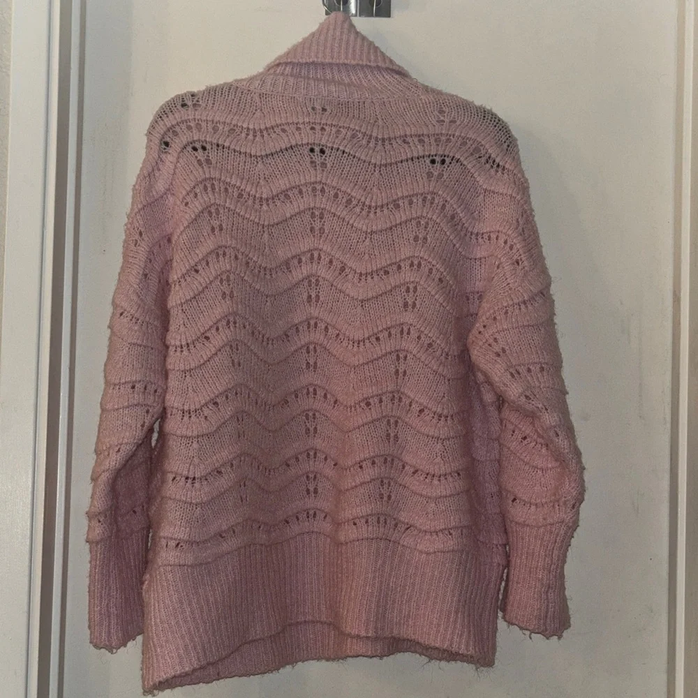 FRNCH Oversized Soft Pink Turtleneck Sweater